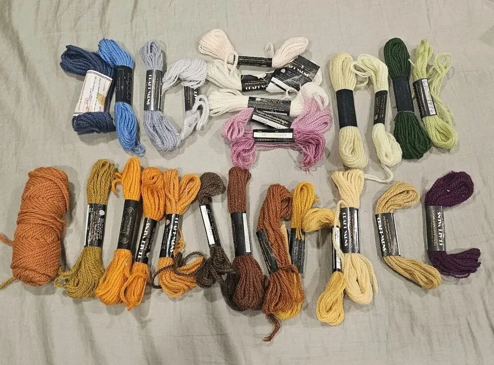 Lot of 26 Skeins of Persian Wool Yarn Needlepoint Vintage Fall Colors